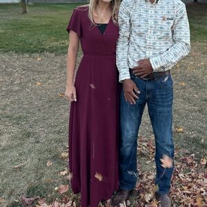 Lulu's Burgundy Maxi Dress